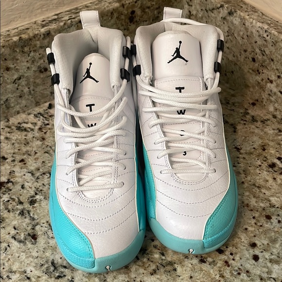 NIKE AIR JORDAN 12 RETRO 'LIGHT AQUA' GS SNEAKERS 510815-100 YOUTH 7Y